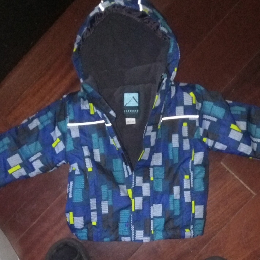 Iceberg Kids' Vibrant Blue and Green Puffer Jacket